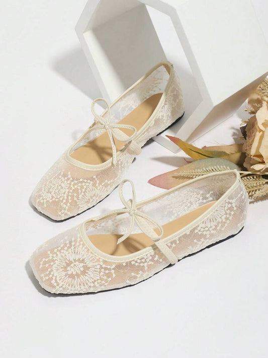 Elowen Lace Mary Jane Ballet Flats